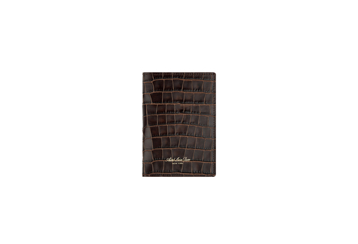Aime Leon Dore Croc-Embossed Leather Passport Holder 'Espresso' (FW25)