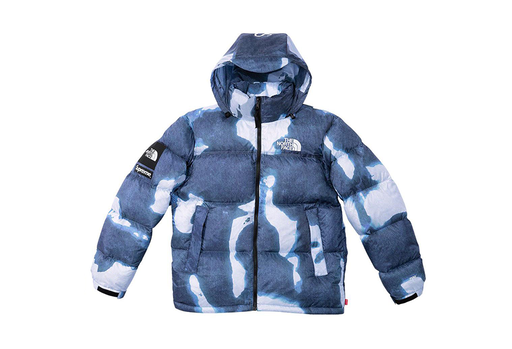 Supreme x The North Face® Bleached Denim Print Nuptse Jacket Indigo (FW21)