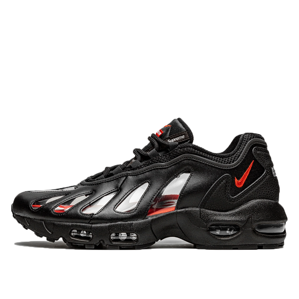 Supreme x Nike Air Max 96 Black (SS21) BLACK/SPEED RED/CLEAR sneaker – authenticated on KLEKT