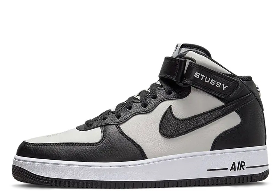 Nike x Stussy Air Force 1 Mid Black White (2022) Black/White sneaker – authenticated on KLEKT