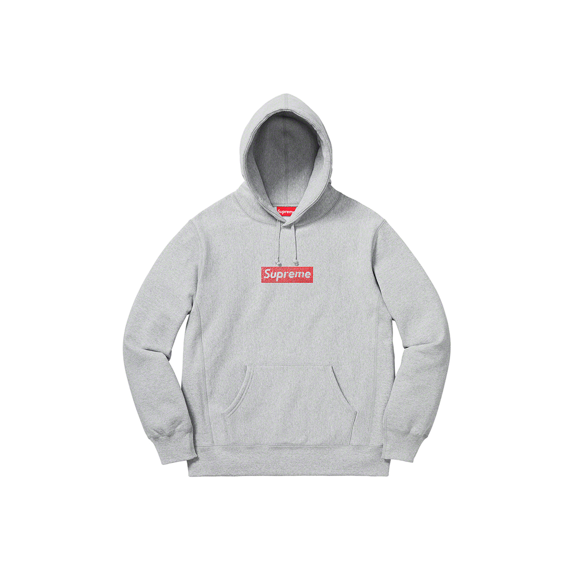Supreme x Swarovski Box Logo 25th Anniversary Hooded Sweatshirt Heather Grey (SS19) Grey sneaker – authenticated on KLEKT