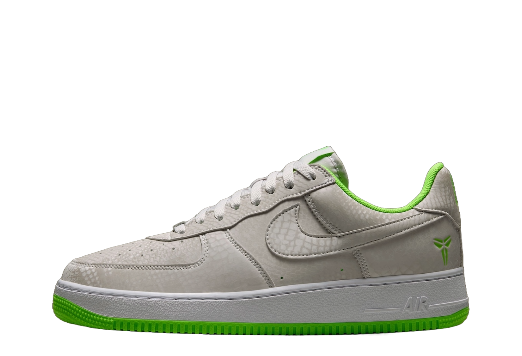 Nike Kobe Air Force 1 Low (2026) Vast Grey/White-Electric Green sneaker – authenticated on KLEKT