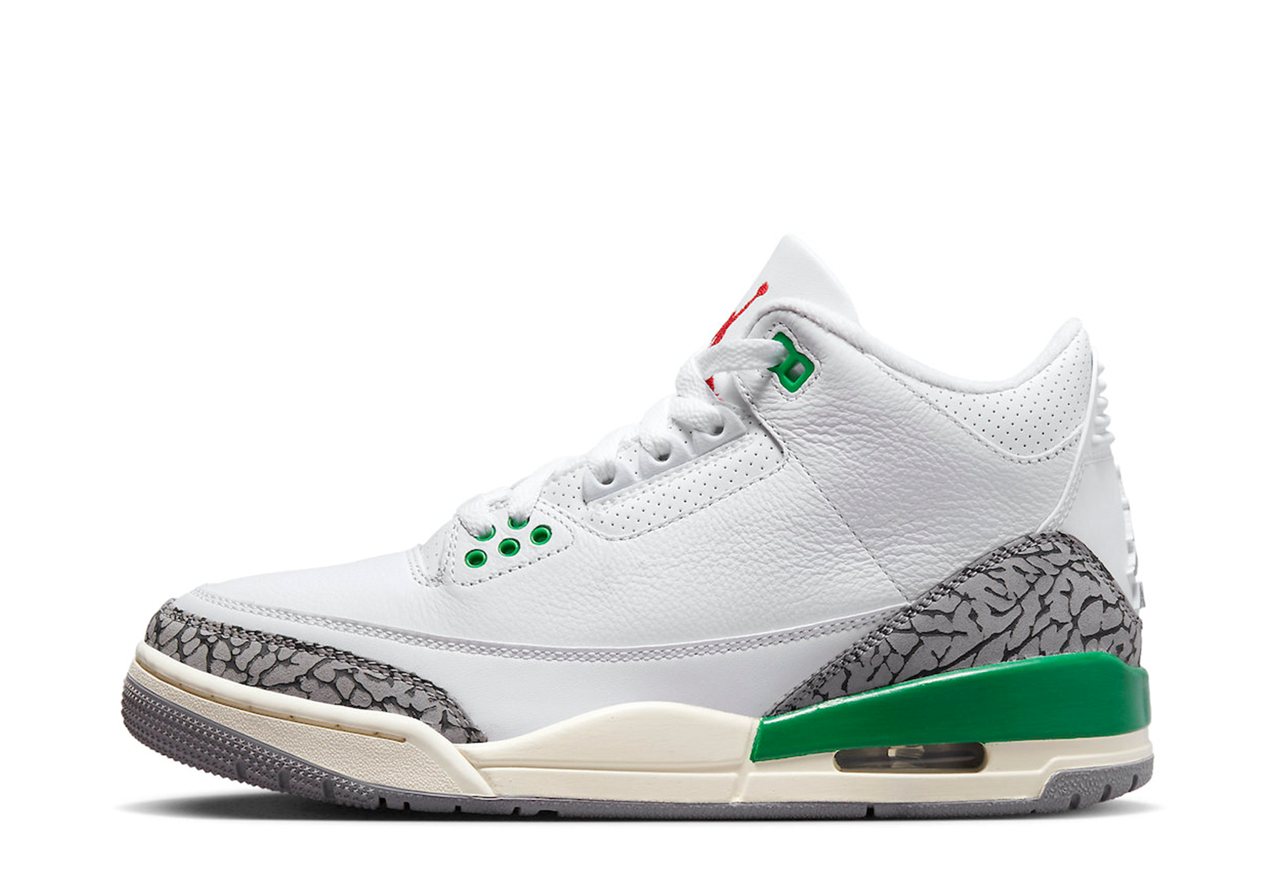 Air Jordan 3 WMNS 'Lucky Green' (2023) White/Varsity Red-Lucky Green-Cement Grey-Anthracite-Sail sneaker – authenticated on KLEKT
