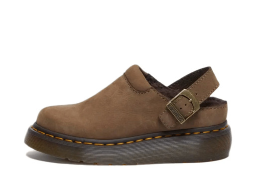 Dr. Martens Laketen Faux Fur Lined Platform Mules WMNS 'Khaki' (2024)