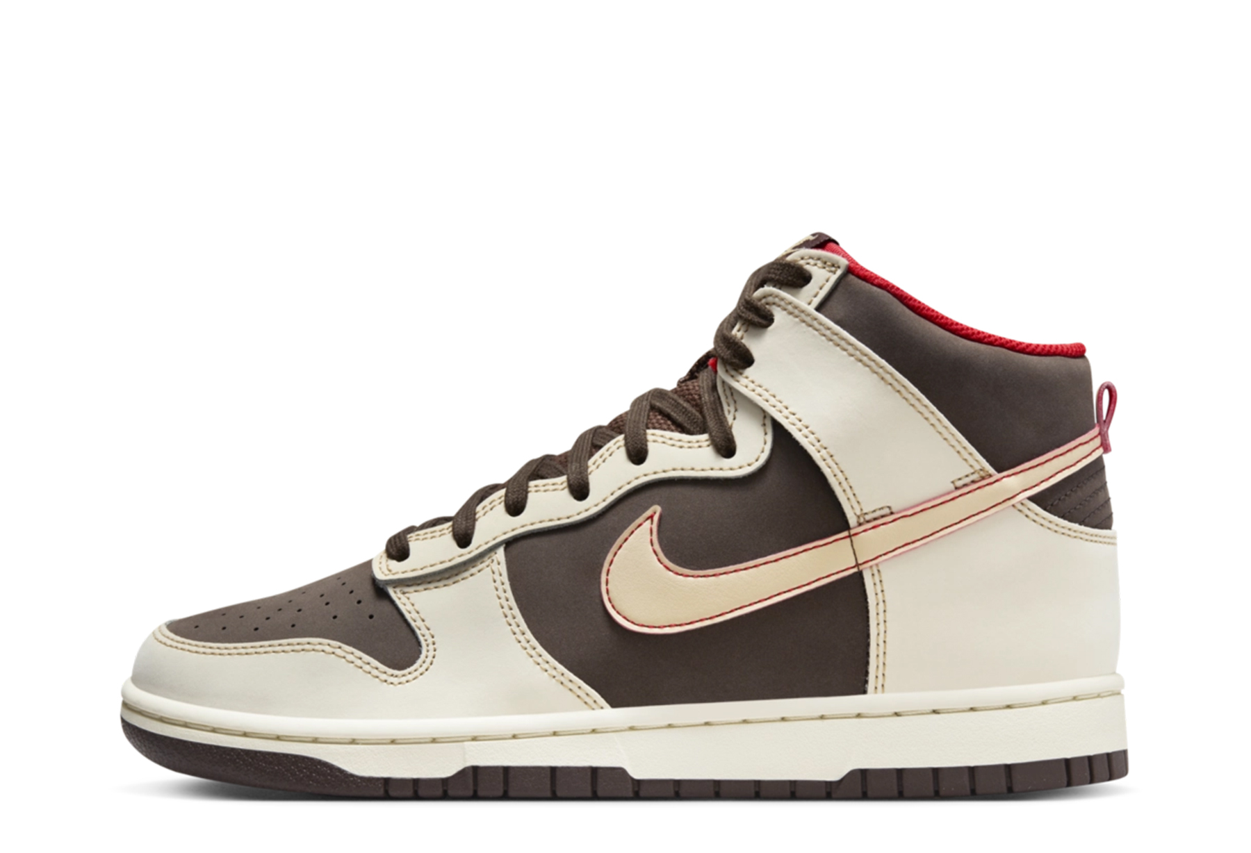 Nike Dunk High SE 'Baroque Brown' (2023) Baroque Brown/Sesame/Coconut Milk/Mystic Red sneaker – authenticated on KLEKT