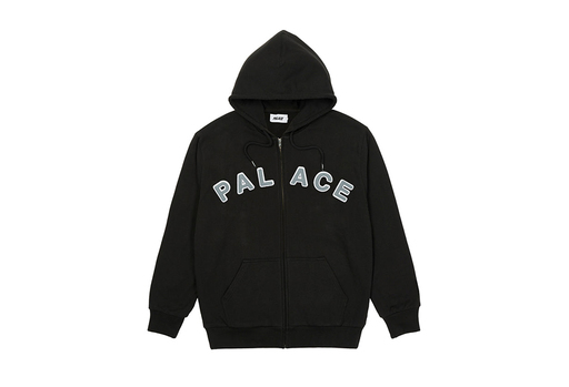 Palace Felt Letters Zip Hood Black (SS22)
