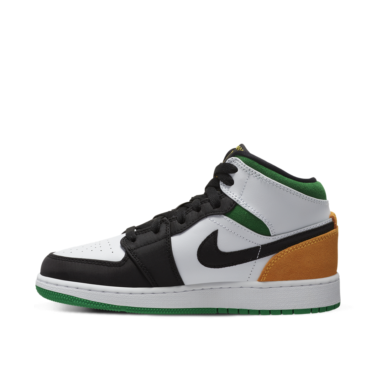 Air Jordan 1 Mid SE White Laser Orange Lucky Green (GS) (2020) WHITE/LASER ORANGE/BLACK/LUCKY GREEN sneaker – authenticated on KLEKT