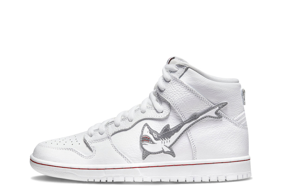 Nike x Oski  SB Dunk High Great White Shark (2022) white/grey/red sneaker – authenticated on KLEKT