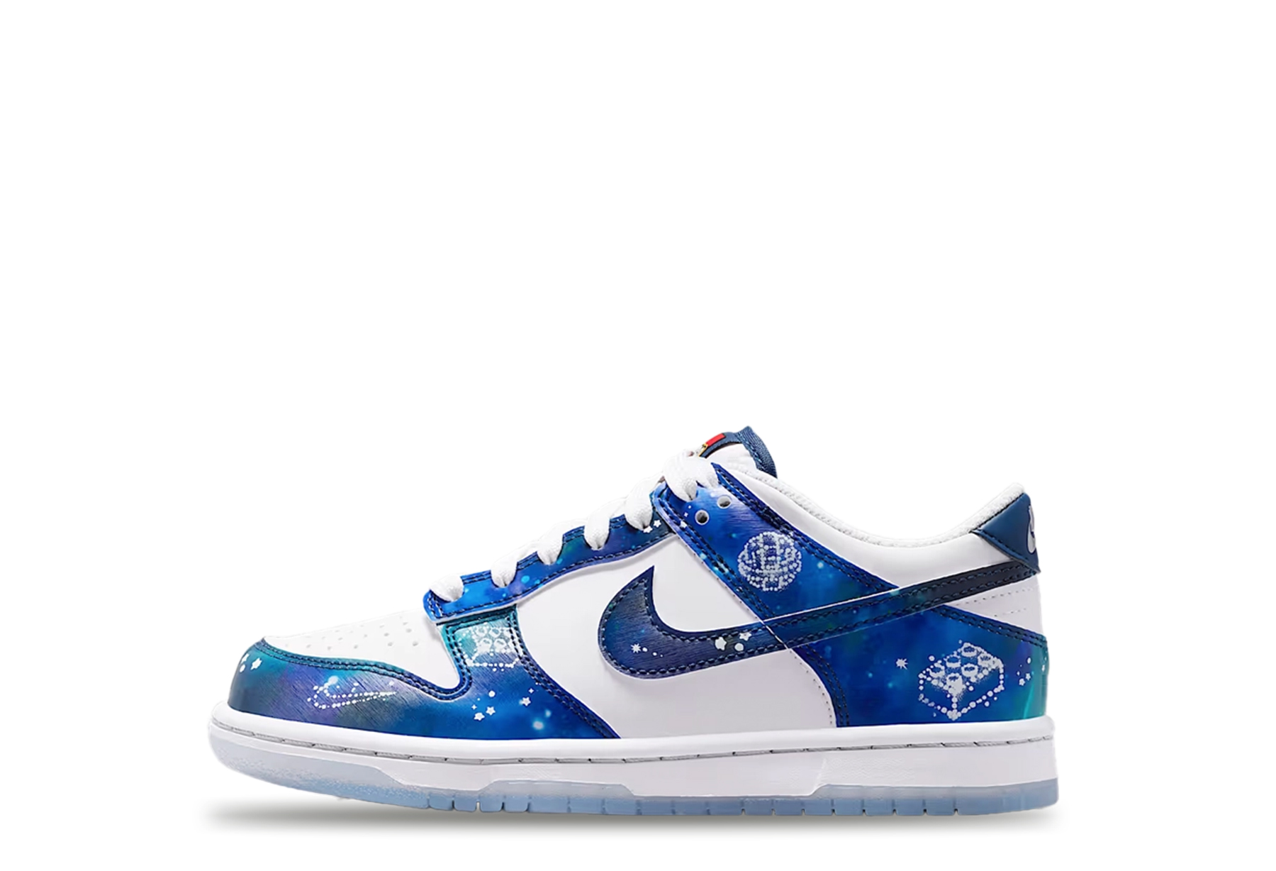 Nike x LEGO Dunk Low GS 'Galaxy' (2025) White/Brave Blue/Metallic Platinum sneaker – authenticated on KLEKT