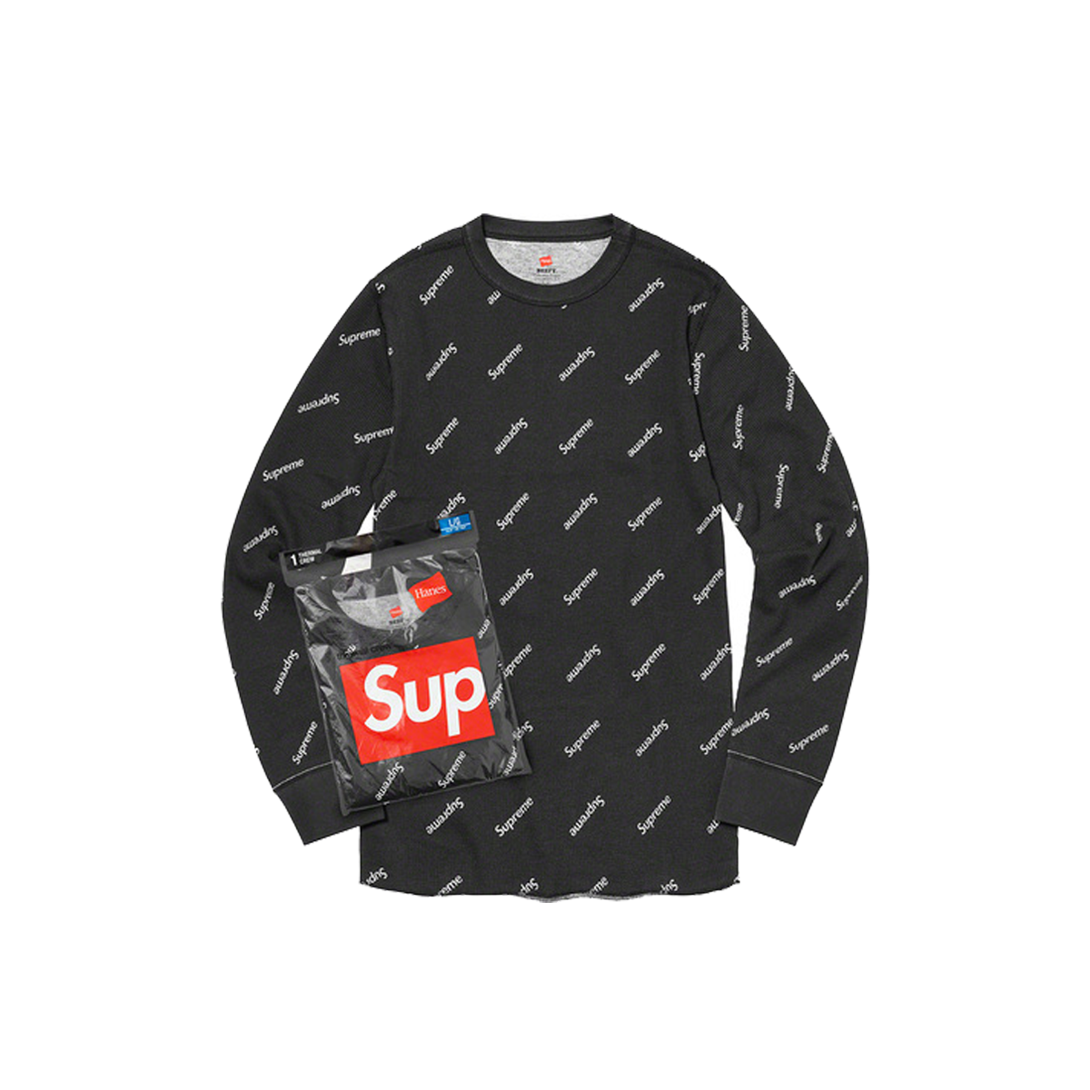 Supreme Hanes Thermal Crew (1 Pack) Black Logos (FW20) BLACK LOGOS sneaker – authenticated on KLEKT
