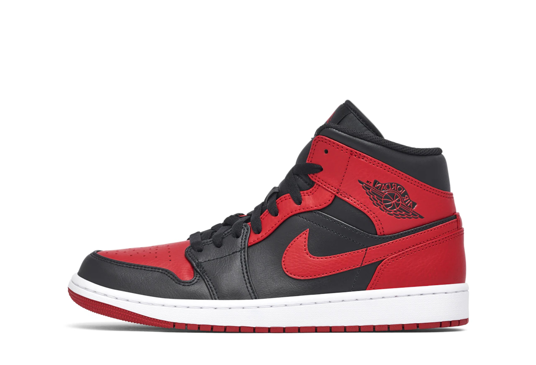 Air Jordan 1 Mid 'Banned' (2020) BLACK/RED sneaker – authenticated on KLEKT