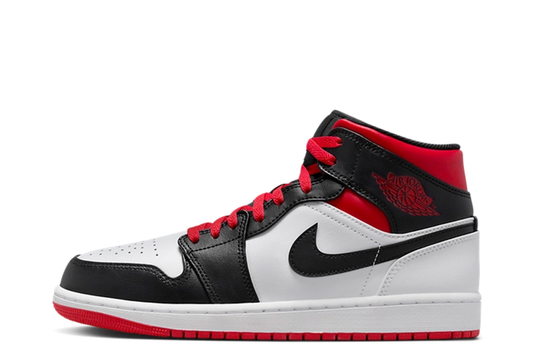 Air Jordan 1 Mid 'Gym Red Black Toe' (2023) White/Gym Red/Black sneaker – authenticated on KLEKT
