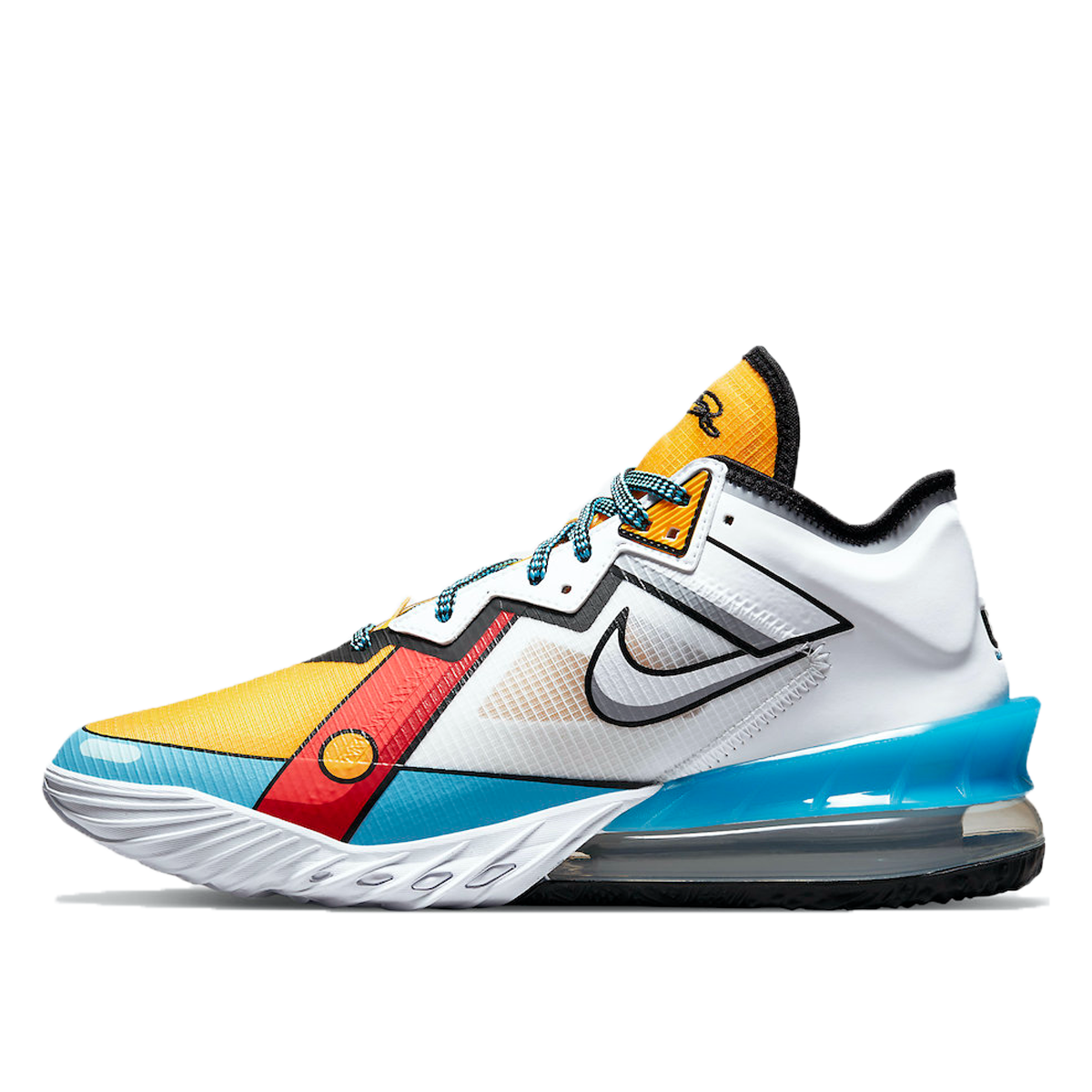 Nike Lebron 18 Low Stewie Griffin (2021) WHITE/YELLOW-TEAL-RED sneaker – authenticated on KLEKT