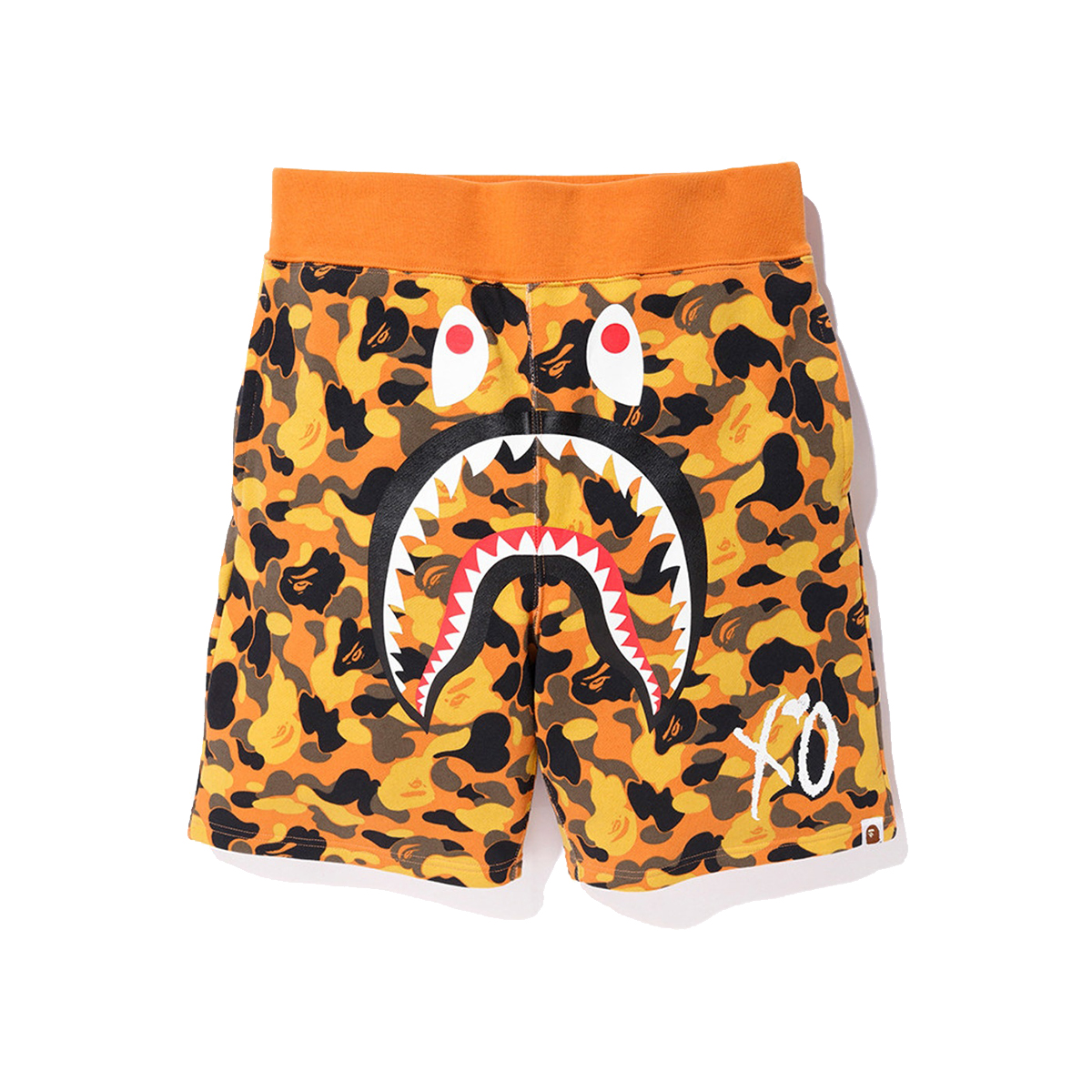 Brands Other x XO The Weeknd Bape Camo Shark Sweat Shorts Orange (FW18). Camo/Orange sneaker – authenticated on KLEKT